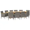 Image de vidaXL Ensemble de Salle à Manger de Jardin 11 pcs avec Coussins Mobilier à Dîner de Patio Table et Chaises de Repas de Terrasse Extérieur Gris
