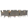 Image de vidaXL Ensemble de Salle à Manger de Jardin 13 pcs avec Coussins Mobilier à Dîner de Patio Table et Chaises de Repas de Terrasse Extérieur Gris