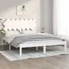 Image de vidaXL Cadre de lit sans matelas blanc 140x190 cm bois massif