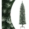 Image de Sapin de Noël artificiel mince avec support 150 cm PVC