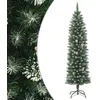 Image de vidaXL Sapin de Noël Artificiel Mince avec Support Arbre de Noël Décoration de Vacances Ornement de Noël Décoration de Fête Salon Intérieur 240 cm PVC