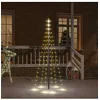 Image de Sapin de Noël sur mât de drapeau 108 LED Blanc chaud 180 cm