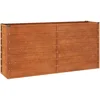 Image de vidaXL Lit Surélevé de Jardin Jardinière Support pour Plantes Bac à Fleurs Pot de Fleurs Balcon Patio Extérieur Rouillé 160x40x77 cm Acier Corten