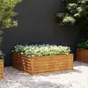 Image de vidaXL Lit surélevé de jardin 100x100x36 cm acier corten