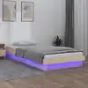 Image de vidaXL Cadre de lit à LED sans matelas bois massif