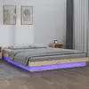 Image de vidaXL Cadre de lit à LED sans matelas bois massif