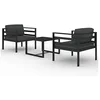 Image de Salon de jardin 3 pcs avec coussins Aluminium Anthracite