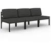 Image de vidaXL Canapé de Jardin 3 Places avec Coussins Aluminium Anthracite, Ensemble de canapés de Jardin, Ensemble de canapés, canapés de Jardin