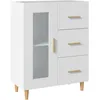 Image de vidaXL Buffet Armoire Latérale Organisateur de Maison Meuble de Rangement Armoire de Salle de Séjour Intérieur Blanc 69,5x34x90 cm Bois d'Ingénierie