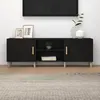 Image de vidaXL Meuble TV Noir 150x30x50 cm Bois d'ingénierie