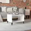 Image de vidaXL Table basse Blanc brillant 60x50x40 cm Bois d'ingénierie