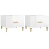 Image de vidaXL Tables Basses 2 pcs Blanc Brillant 50x50x40cm Bois d'ingénierie