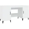 Image de Bureau Blanc brillant 140x50x75 cm Bois d ingénierie