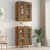 Image de Armoire murale suspendue Chêne fumé 69,5x34x90 cm