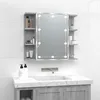 Image de Armoire à miroir avec LED Sonoma gris 70x16,5x60 cm