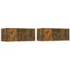 Image de Meubles TV 2 pcs chêne fumé 80x30x30 cm bois d ingénierie