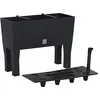 Image de vidaXL Lit surélevé de Jardin Anthracite 60x25x46 cm PP Rotin