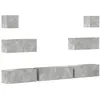 Image de vidaXL Ensemble de Meubles TV 7 pcs Centres de Divertissement Armoires Multimédia Meubles de Salle de Séjour Intérieur Gris Béton Bois d'Ingénierie