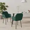 Image de vidaXL Chaises à manger lot de 2 Vert foncé Velours