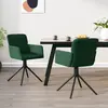 Image de vidaXL Chaises pivotantes à manger lot de 2 Vert foncé Velours