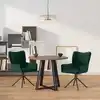 Image de vidaXL Chaises pivotantes à manger lot de 2 Vert foncé Velours