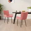 Image de vidaXL Chaises à manger lot de 2 Rose Velours