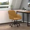 Image de vidaXL Chaise pivotante de bureau Marron Velours