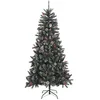 Image de Sapin de Noël Artificiel avec Support Vert 210 cm PVC