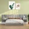 Image de vidaXL Tête de lit avec armoires sonoma gris Bois d'ingénierie