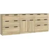Image de vidaXL Buffets 3 pcs Chêne Sonoma Bois d'ingénierie