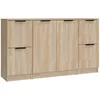Image de vidaXL Buffets 3 pcs, Armoires Latérales avec Rangement, Meubles de Salon Salle de Séjour Intérieur, Moderne, Chêne Sonoma Bois d'Ingénierie