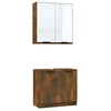 Image de vidaXL Meubles de Salle de Bain 2 pcs Armoires de Salle de Bain avec Miroir Placard Meubles de Rangement Intérieur Chêne Fumé Bois d'Ingénierie