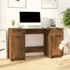 Image de vidaXL Bureau avec armoire latérale Chêne fumé Bois d'ingénierie