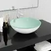 Image de vidaXL Lavabo Verre trempé 42x14 cm Blanc