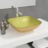 Image de vidaXL Lavabo Verre 42x42x14 cm Doré