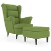 Image de vidaXL Fauteuil à Oreilles avec Tabouret Chaise de Relaxation Siège de Salon Meuble de Salle de Séjour Maison Intérieur Vert Clair Velours
