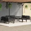 Image de vidaXL Salon de jardin 7 pcs avec coussins Aluminium Anthracite