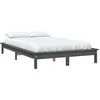 Image de vidaXL Cadre de lit sans Matelas Gris 160x200 cm Bois Massif