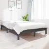 Image de vidaXL Cadre de lit sans matelas gris bois massif