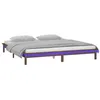 Image de vidaXL Cadre de Lit à LED Sommier à Lattes Lit Double Lit Adulte Cadre à Lattes sur Pied Meuble de Chambre à Coucher Marron Miel 140x190cm Bois Massif