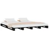 Image de vidaXL Lit de Palette Sommier à Lattes Lit Double Lit Adulte Cadre à Lattes sur Pied Chambre à Coucher Intérieur Noir 120x190 cm Bois de Pin Massif