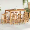 Image de vidaXL Tabourets de bar lot de 8 bois massif d'acacia