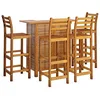 Image de vidaXL Ensemble de Bar de Jardin 5 pcs Mobilier de Patio Table et Tabourets de Bistrot Meubles de Terrasse Extérieur Bois d'Acacia Solide