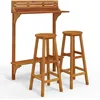 Image de vidaXL Ensemble de Bar de Balcon 3 pcs Mobilier de Patio Table et Tabourets de Bistrot Meubles de Terrasse Extérieur Jardin Bois d'Acacia Massif