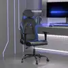 Image de vidaXL Chaise de jeu de massage Noir et bleu Similicuir