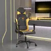 Image de vidaXL Chaise de jeu de massage Noir et doré Similicuir