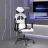 Image de vidaXL Chaise de jeu de massage Blanc et noir Similicuir