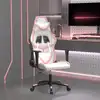 Image de vidaXL Chaise de jeu de massage Blanc et rose Similicuir