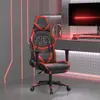Image de vidaXL Chaise de jeu de massage avec repose-pied Noir&Rouge Similicuir