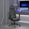 Image de vidaXL Chaise de jeu de massage avec repose-pied Noir&Gris Similicuir